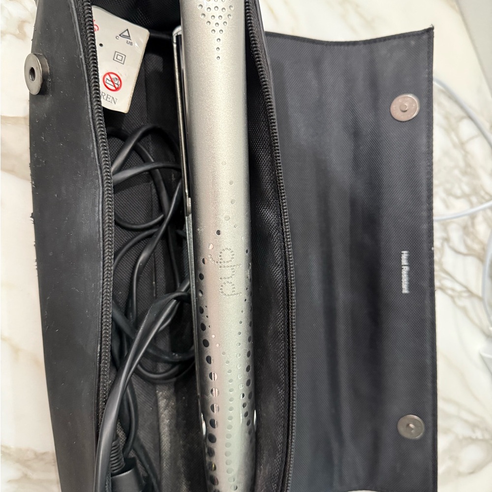Silver Hair Straightener with Black Case